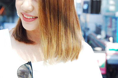 Portrait of smiling young woman