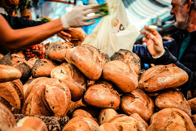 Group of people for sale at market