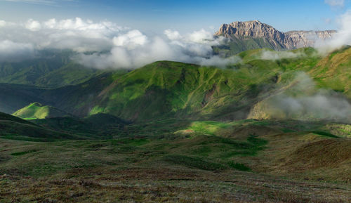 Mountains of chechnya in the caucasus.