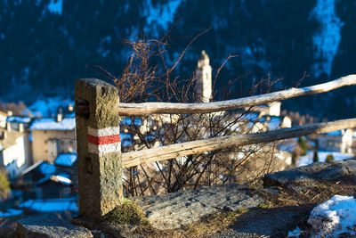 Close-up of wooden fence