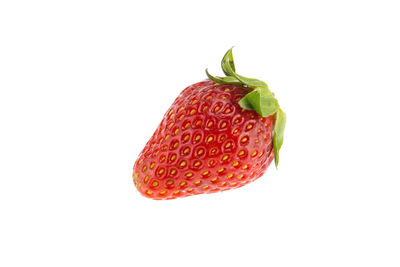 Close-up of strawberry against white background