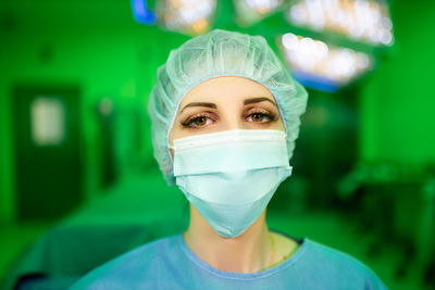 Portrait of senior man wearing surgical mask