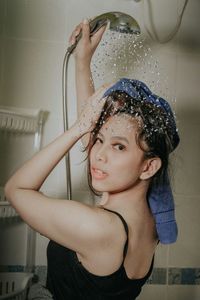 Portrait of woman in bathtub