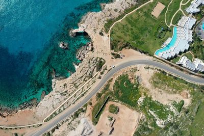 High angle view of beach