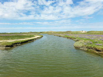 Scenic view of river against sky