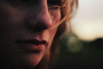 Close-up of woman looking away