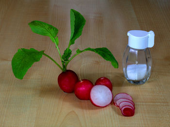 High angle view of fruits on table