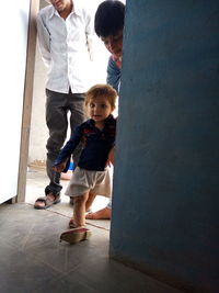 Portrait of boy at home