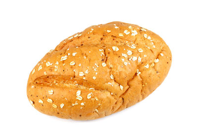 Close-up of bread against white background