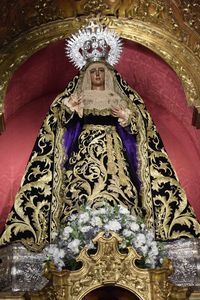 Low angle view of buddha statue in building