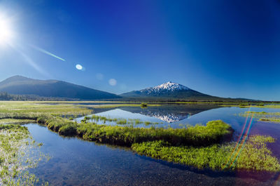 Idyllic shot of mt bachelor against clear sky