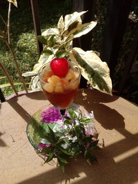 Close-up of cherry tomatoes on table