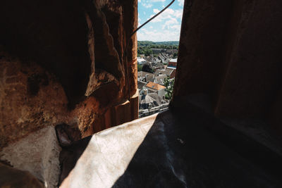 Buildings seen through built structure