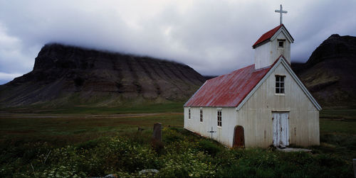 Abandoned church in the remote western fjords of iceland