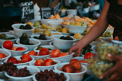 Fruits for sale at market stall