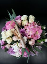 Close-up of pink rose bouquet