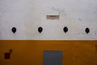 Close-up of yellow door