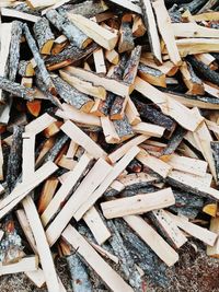 Full frame shot of wooden logs