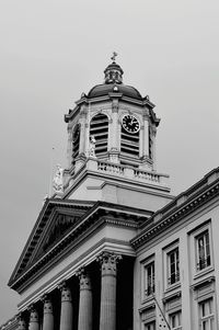 Low angle view of historic building against clear sky