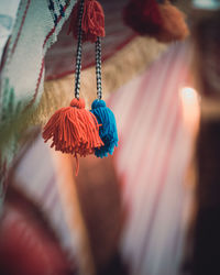 Close-up of multi colored decoration hanging