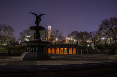 Illuminated street light at night