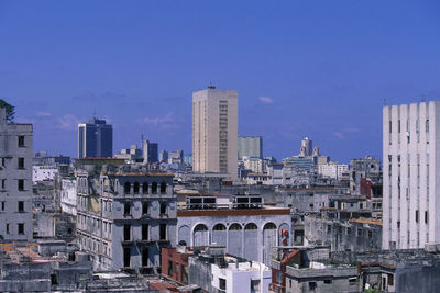 High angle view of buildings in city