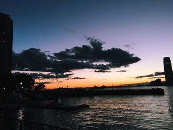 View of built structure at sunset