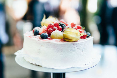 Close-up of cake on table