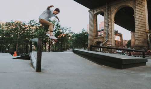 Man jumping on skateboard