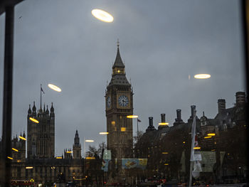 Big ben through ship window