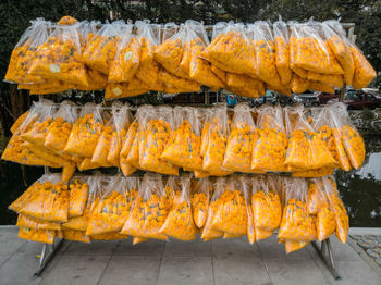 Close-up of yellow meat on barbecue grill