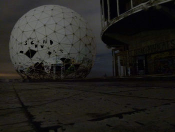 View of built structure at night