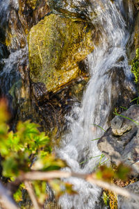 Close-up of waterfall