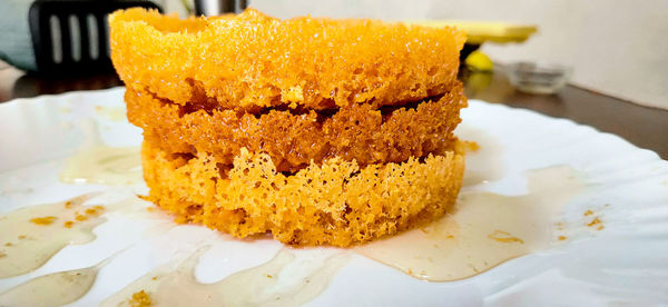 Close-up of cake in plate