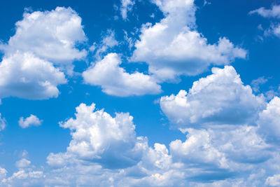 Low angle view of clouds in blue sky