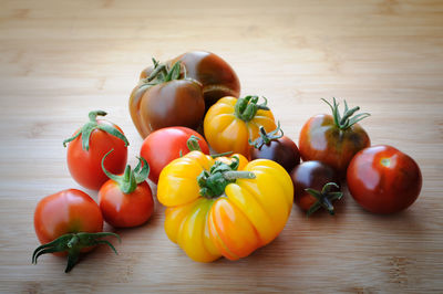 Close-up of tomatoes on table