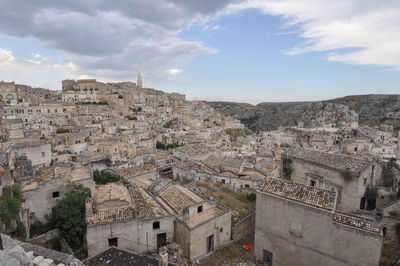 High angle view of townscape against sky