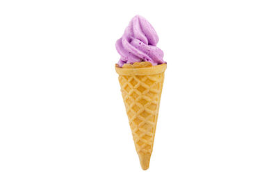 Ice cream cone against white background