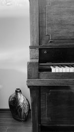 Close-up of window on wooden table