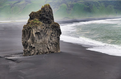 Rock formation on beach