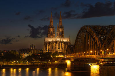 Illuminated city at night