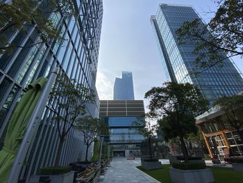 Low angle view of buildings against sky