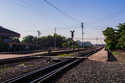 Railroad tracks against sky