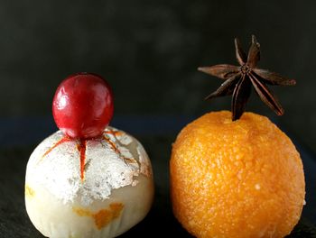 Close-up of fruits on table