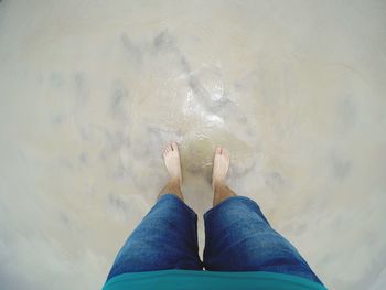 Low section of person on beach