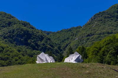 Scenic view of mountains against clear sky