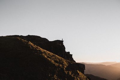 Scenic view of mountains against clear sky