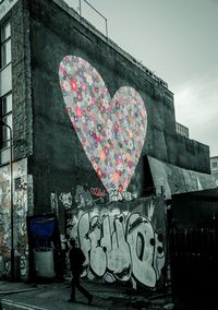 Low angle view of graffiti on wall