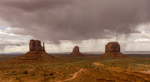 Panoramic view of rock formations against sky