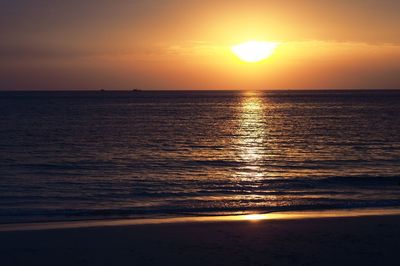 Scenic view of sea during sunset